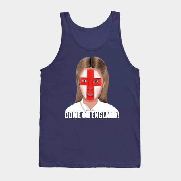 Come On England Football Flag Tank Top by Merchweaver